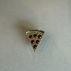 Very RARE CROCS Gold-Tone Pizza Slice Jibit with Red Gems